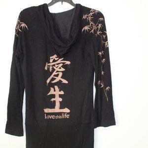 Love This Life Hoodie and Jogger  Set Black and Gold